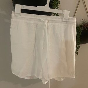 Princess Polly White Linen Loose Fit Shorts Casual